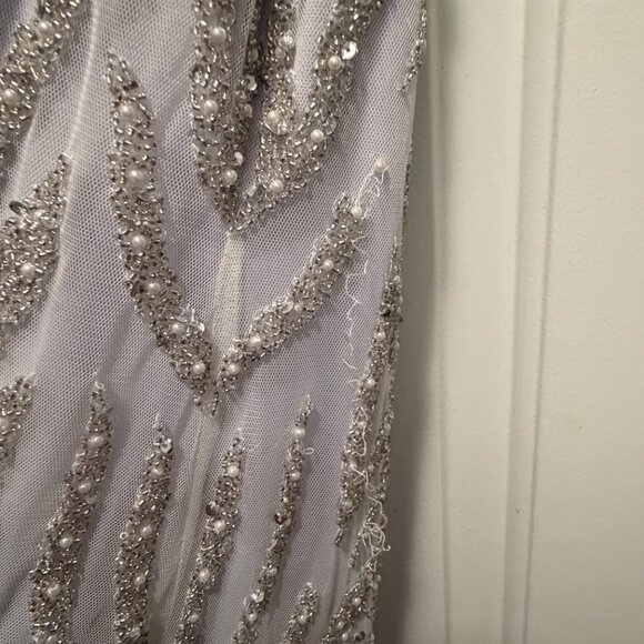 Never Worn! Adrianna Papell Baby Blue Beaded Drop Waist Dress - 18W - Picture 7 of 7